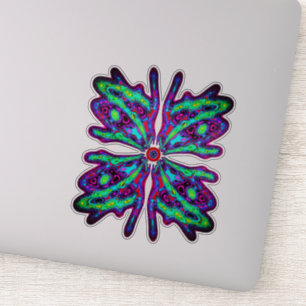 Pegatina Mariposa alienígena b (patrón colorido) v3