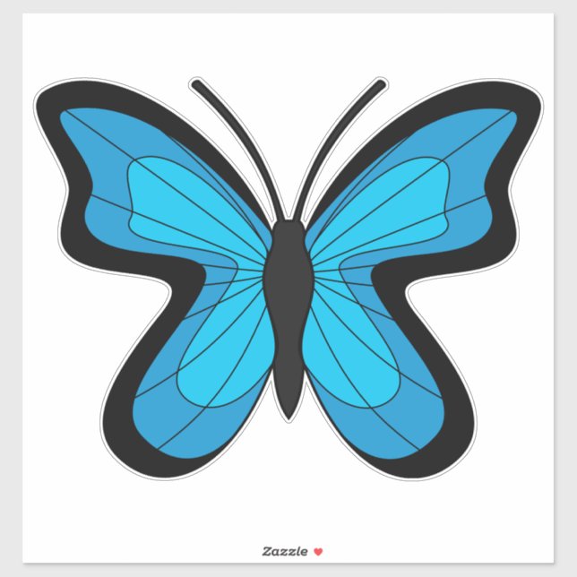Pegatina Mariposa azul (Hoja)