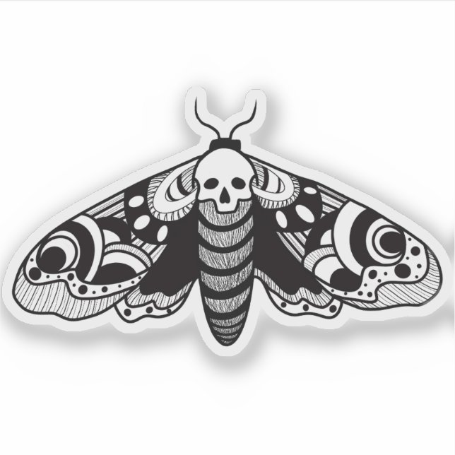 Pegatina Mariposa Cabeza de Muerto (Anverso)
