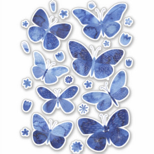 Pegatina Mariposa color azul
