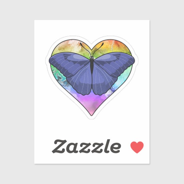 Pegatina Mariposa con corazón (Hoja)