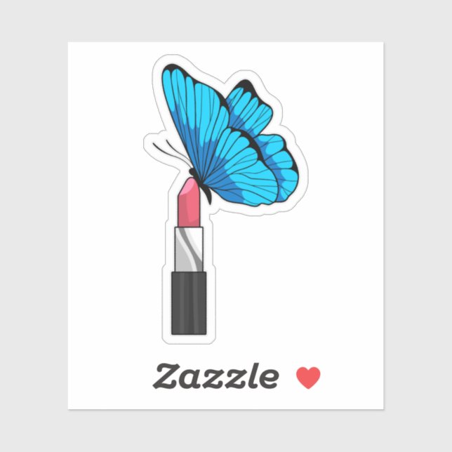 Pegatina Mariposa con lápiz labial (Hoja)