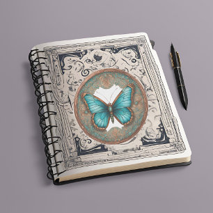 Pegatina Mariposa de cobre y turquesa