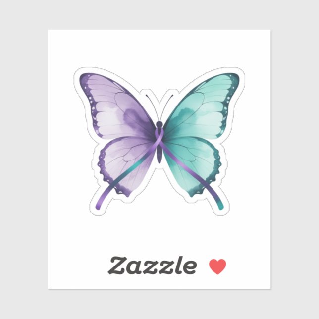 Pegatina Mariposa de Esperanza – Prevención del Suicidio  (Hoja)