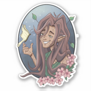 Pegatina Mariposa De Hierro Y Crema Pálida