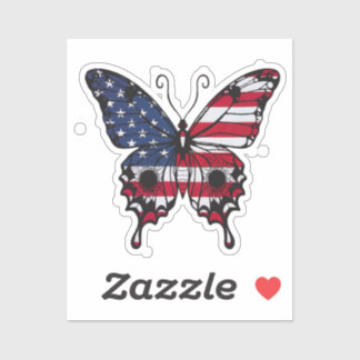 Pegatina Mariposa de la bandera americana patriótica