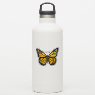 Pegatina mariposa monarca amarilla