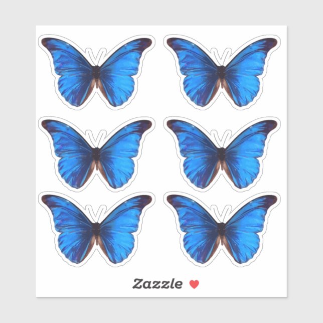 Pegatina Mariposa morfa azul | Personalizado Cut Vinyl (Hoja)