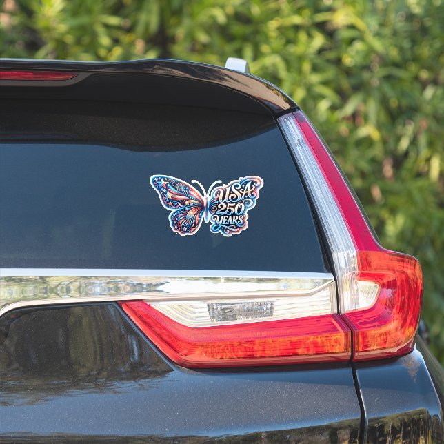 Pegatina Mariposa para el 250 aniversario de EE. UU. (Lado del coche)