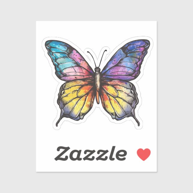 Pegatina mariposa personalizado (Hoja)