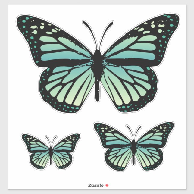 Pegatina Mariposa turquesa Teal (Hoja)