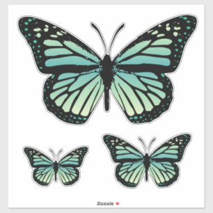 Pegatina Mariposa turquesa Verde azulada