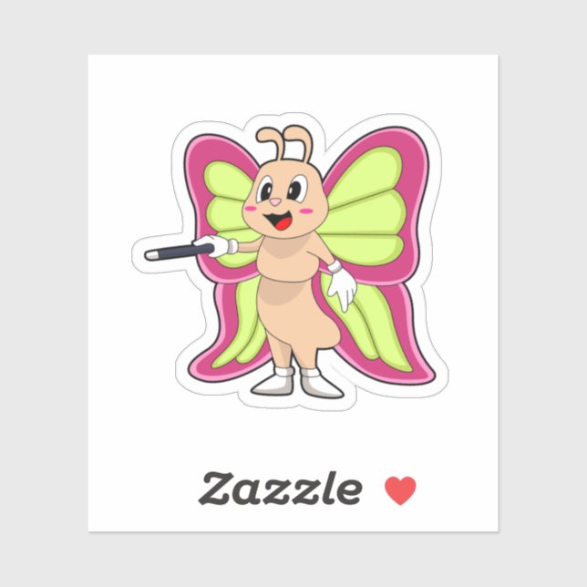 Pegatina Mariposa varita mágica (Hoja)