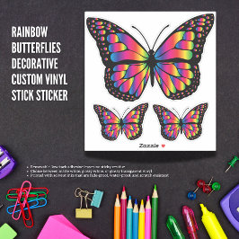 Pegatina Mariposas arcoiris Palo de vinilo decorativo Perso
