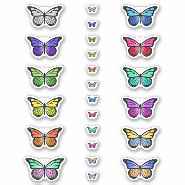 Pegatina Mariposas Coloridas (Anverso)