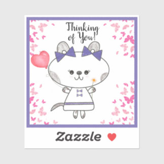 Pegatina Mariposas, corazones y arcos cute Kitty