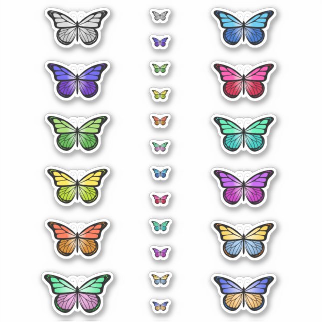 Pegatina Mariposas de colores (Anverso)