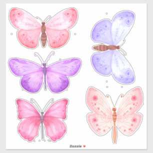 Pegatina Mariposas Moradas Rosa Pastel
