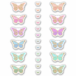 Pegatina Mariposas Purpurina Pastel coloridas