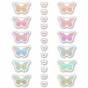 Pegatina Mariposas Purpurina Pastel Coloridas