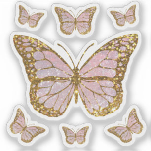 Pegatina mariposas rosas