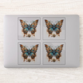 Pegatina Mariposas Steampunk Blue Bronze Gear