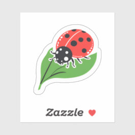 Pegatina Mariquita | Cuto Leaf Ladybug Red Green