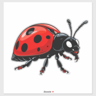 Pegatina Mariquita Roja de Dibujos Animados Personaje de In