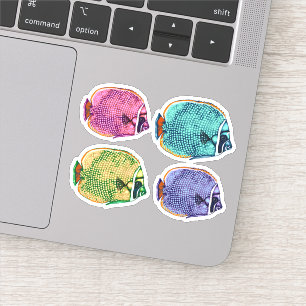 Pegatina Mariscas, peces de arrecife de coral subacuáticos