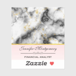 Pegatina Mármol gris humeante moderno con cinta de oro