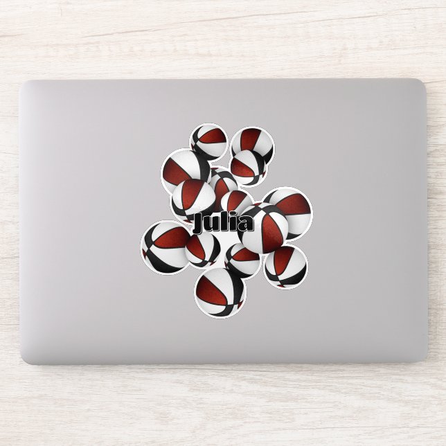 Pegatina maroon black team colors basketballs player name (Ordenador)