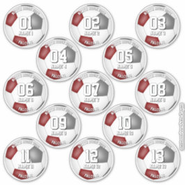 Pegatina maroon gray soccer team colors gifts 13 players