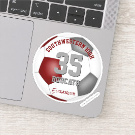 Pegatina maroon gris nombre jersey número soccer