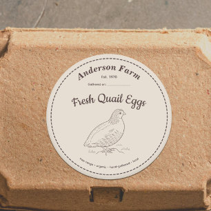 Pegatina marrón de la etiqueta de huevos de codorn