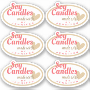 Pegatina Marrón rojo bonito hecho con velas de soja del cor