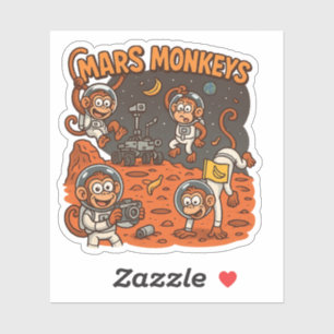 Pegatina Mars Monkeys divertido animal