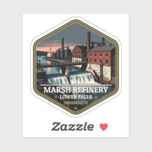 Pegatina Marsh Refinería Lower Falls Innsmouth Vintage Viaj