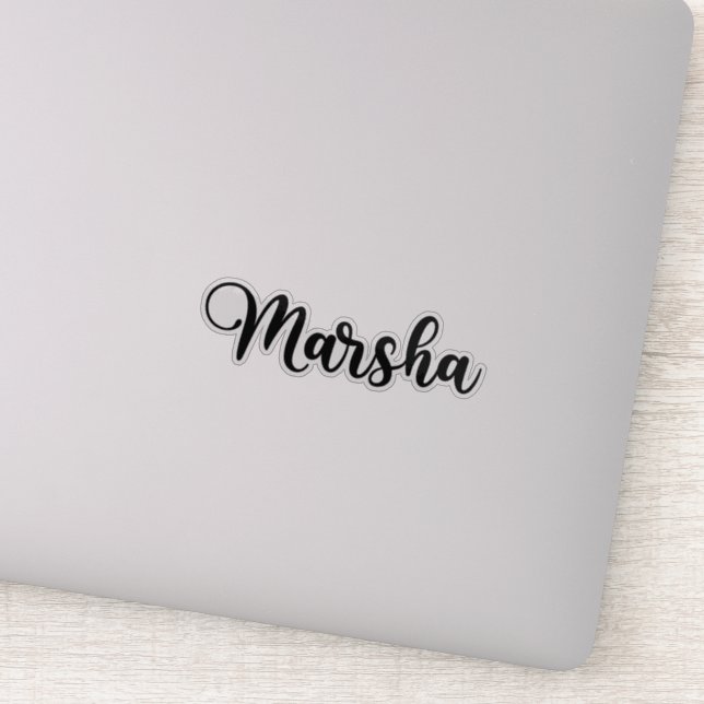 Pegatina Marsha Nombre - Caligrafía manuscrita (Detalle)