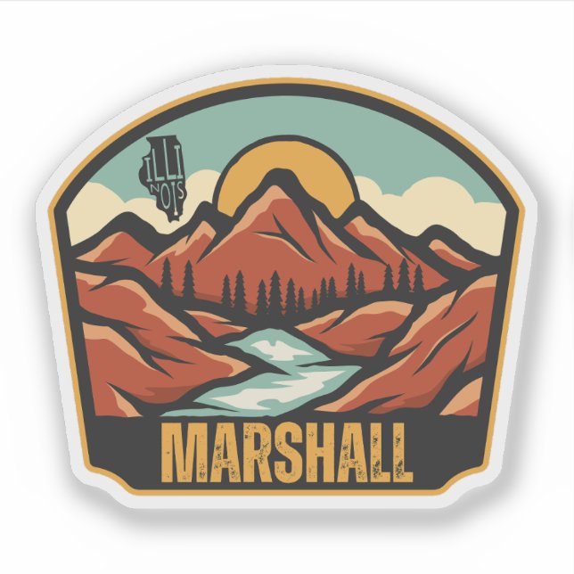Pegatina Marshall, Illinois (Anverso)