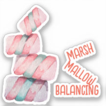 Pegatina Marshmallow Balancing Pun