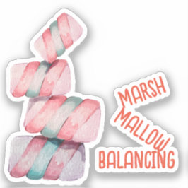 Pegatina Marshmallow Balancing Pun