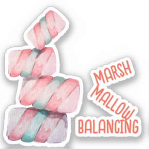Pegatina Marshmallow Balancing Pun
