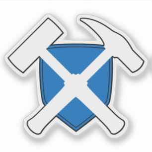 Pegatina Martillo de Geólogo con Bandera de Escocia