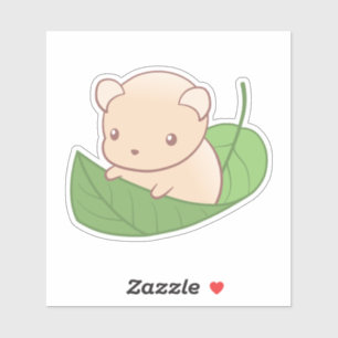 Pegatina Martillo de ratón suave flotando en una hoja