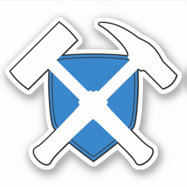 Pegatina Martillo de rock geólogo con bandera de Escocia (Anverso)