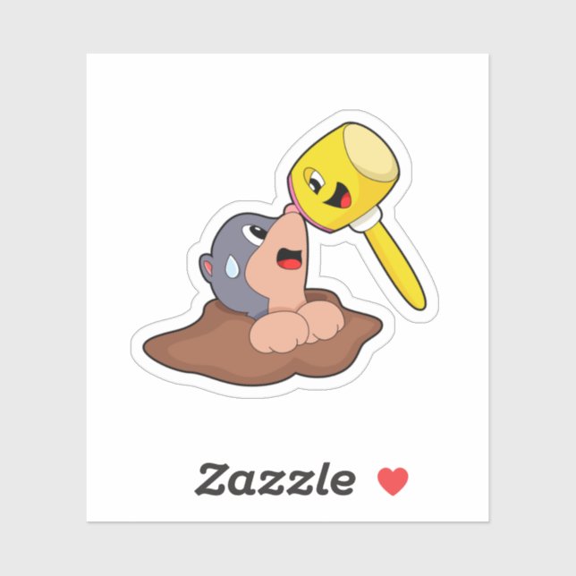 Pegatina Martillo de topo (Hoja)