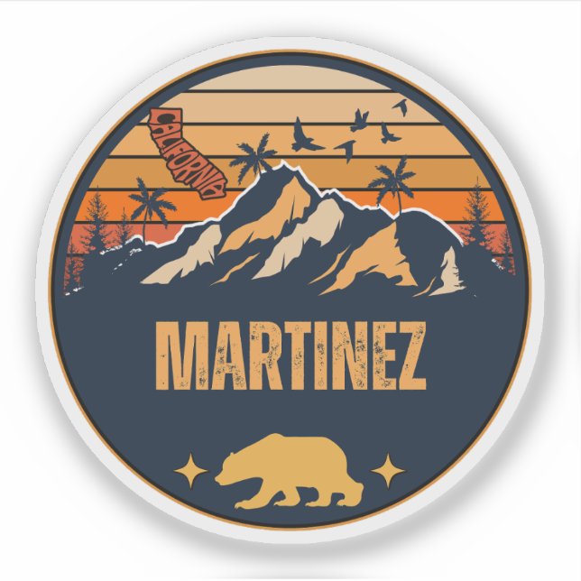 Pegatina Martinez, California (Anverso)