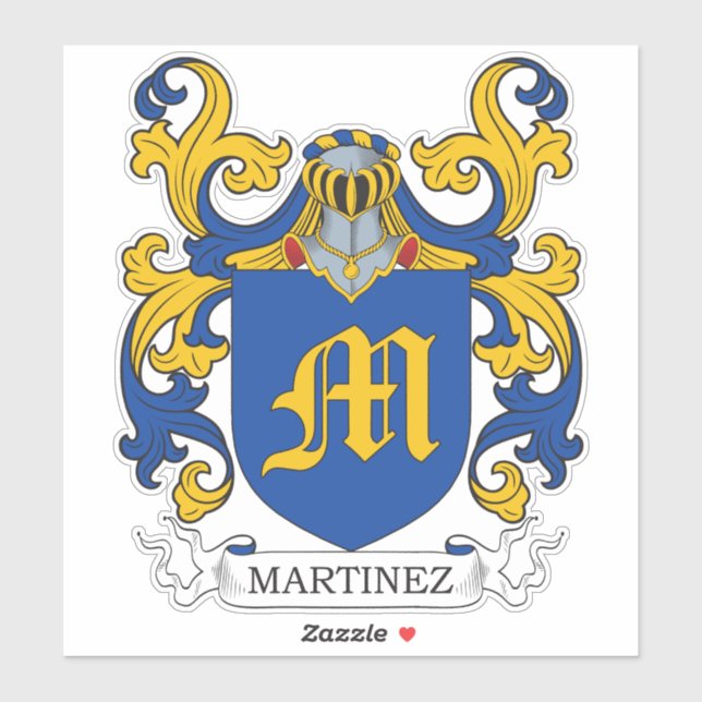 Pegatina Martinez Family Crest (Hoja)