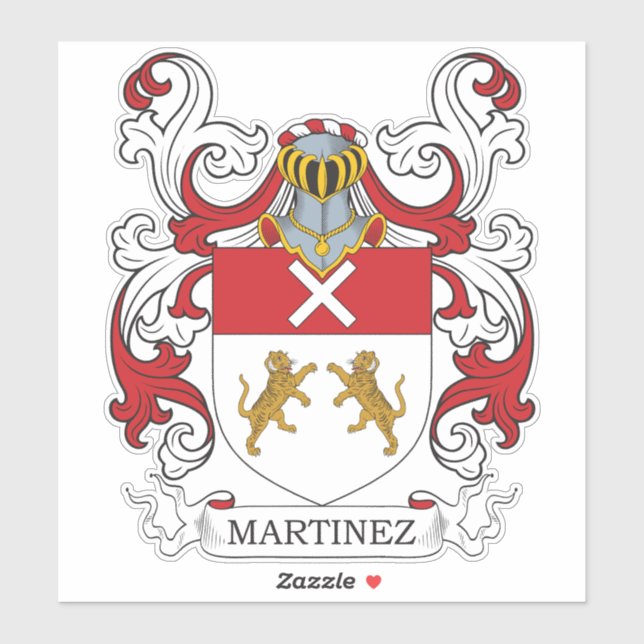 Pegatina Martinez Family Crest (Hoja)