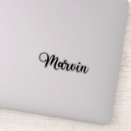Pegatina Marvin Name - Caligrafía manuscrita